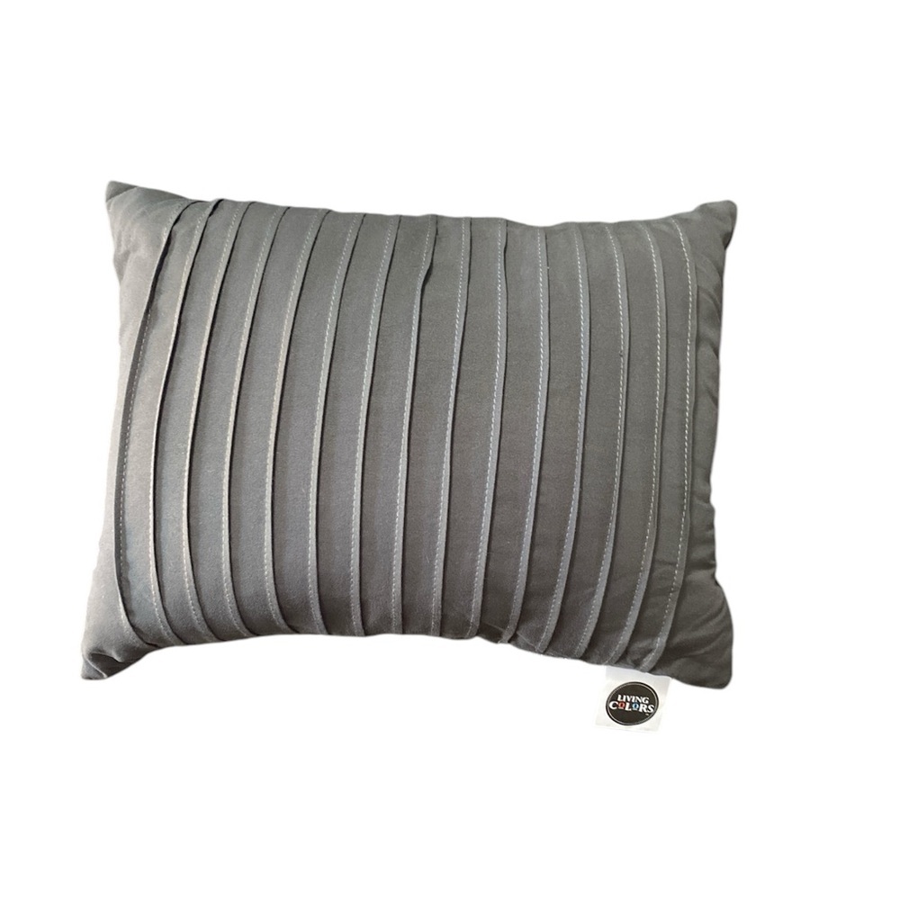 Gray Striped Decorative Pillow